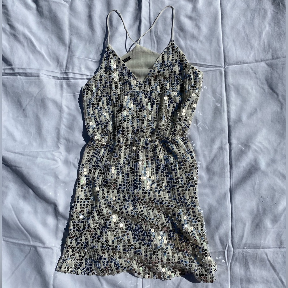 Zara Silver Sequin Mini Dress
